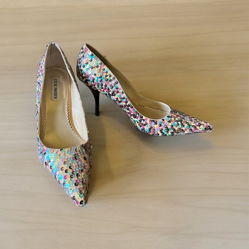 Steve Madden Multi-Color Sequin Pumps - Size 9 1/2